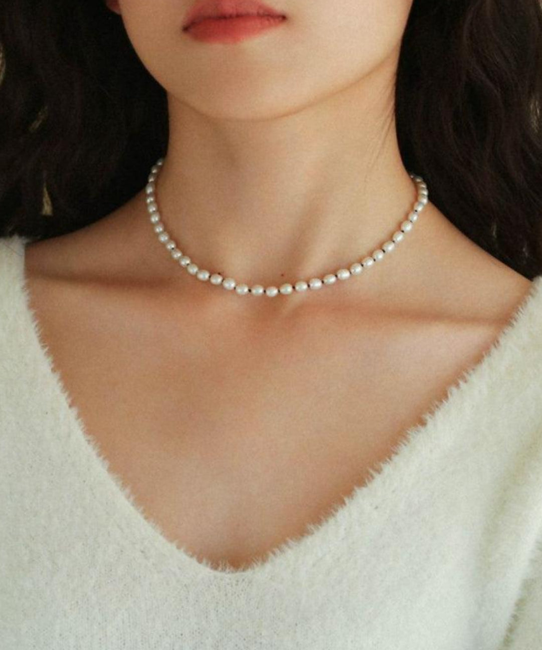 Baroque Rice Pearl Beaded Necklace - Gembea Jewelry