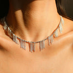 Disco Dancing Silver Tassel Necklace