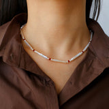 Spring Heartbeat Toothpick Pearl Necklace