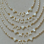 Custom White Shell Letter Pearl Necklace