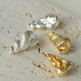 Spiral Grain Conch Stud Earrings