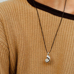 Long Leather Rope Conch Pendant Necklace Gembea Jewelry