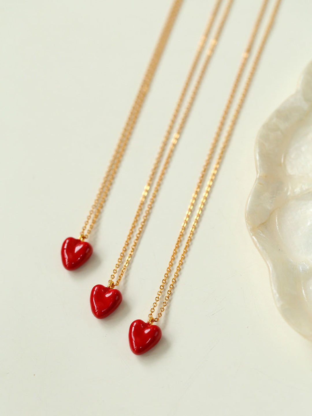 Gembea Jewelry Crush Red Heart Enamel Chain Necklace