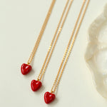Gembea Jewelry Crush Red Heart Enamel Chain Necklace