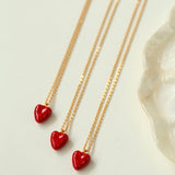 Gembea Jewelry Crush Red Heart Enamel Chain Necklace