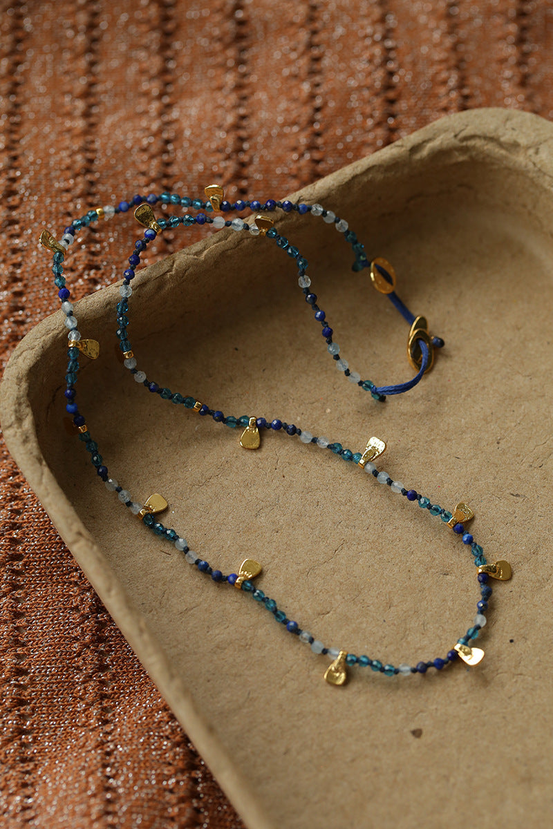 Bohemian-style Hand-woven Natural Stone Necklace