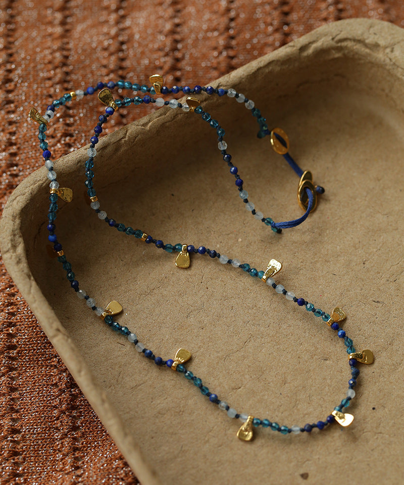 Bohemian-style Hand-woven Natural Stone Necklace