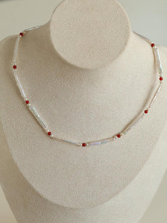 Spring Heartbeat Toothpick Pearl Necklace - Gembea Jewelry
