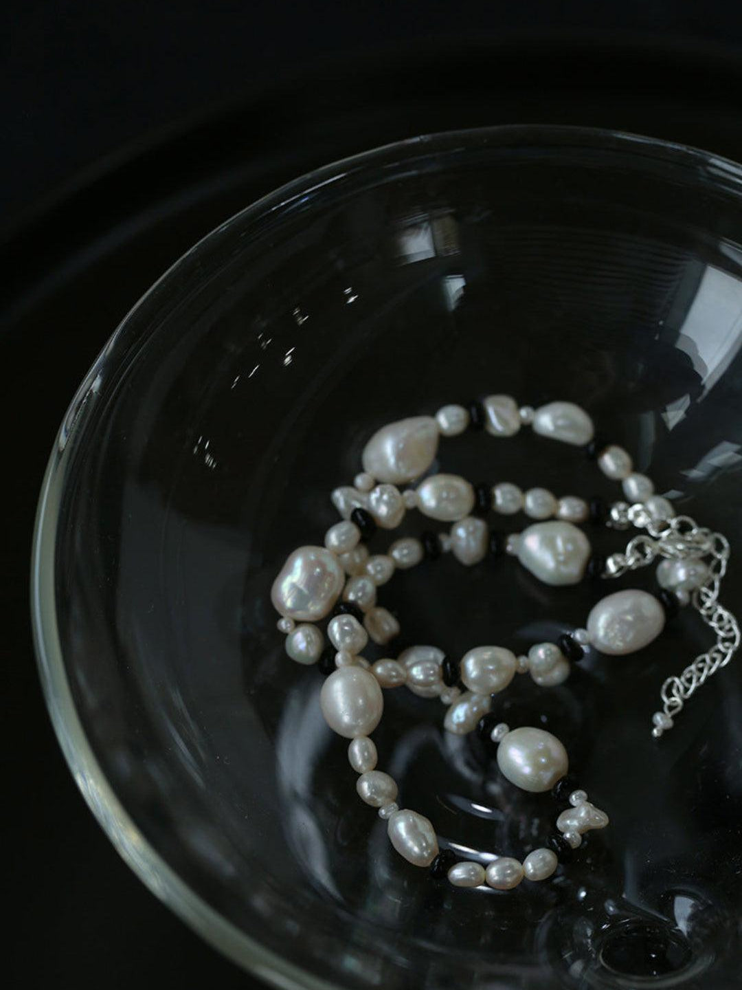 Baroque Pearl Black Agate Beaded Necklace - Gembea Jewelry