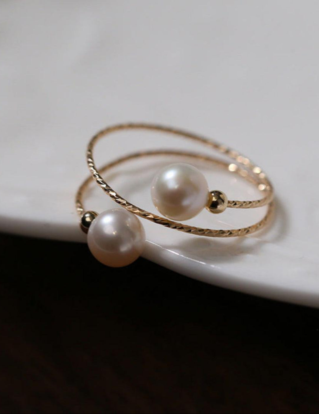 Love and the City Pearl Double Wrapped Ring - Gembea Jewelry