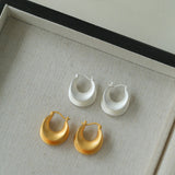 Simple S925 Silver Matte Gold Hoop Earring