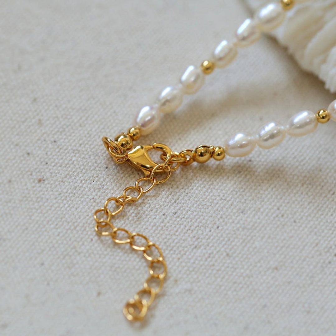 Custom White Shell Letter Pearl Necklace - Gembea Jewelry