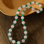 Spring Heartbeat Green Agate Necklace