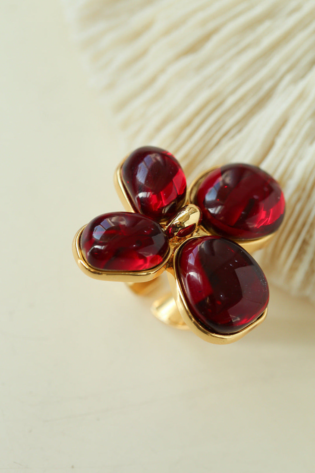 Red and Green Glazed Lilac Ring