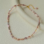 Purple-pink Irregular-shaped Pearl Necklace Gembea Jewelry