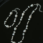 Baroque Pearl Black Agate Beaded Necklace