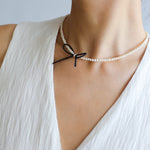 Bow Rice Freshwater Pearl Necklace-Gembea Jewelry