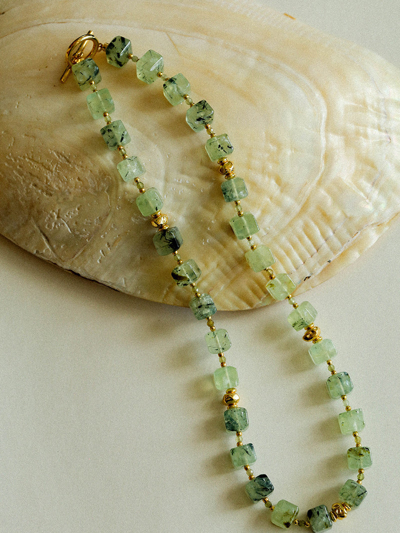 Sugar Cube Grape Stone Beaded Necklace Gembea Jewelry