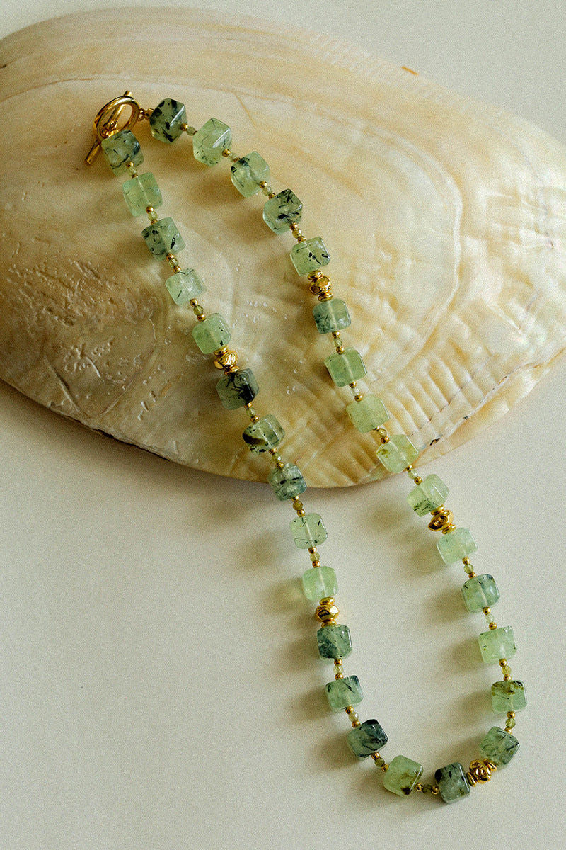 Sugar Cube Grape Stone Beaded Necklace Gembea Jewelry