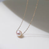 C Model Vintage 14K Gold Chain Pearl Necklace