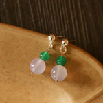 Spring Heartbeat Green Agate Earrings