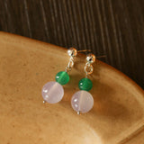 Spring Heartbeat Green Agate Earrings