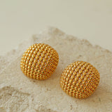 Hollow Wide Metal Stud Earrings