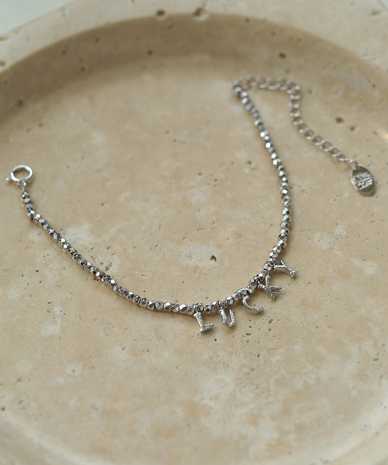 Laser Bead Lucky Letter Bracelet-Gembea Jewelry