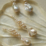 Hand-woven Baroque Winding Pearl Earrings