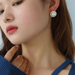 Button Freshwater Pearl Stud Earrings