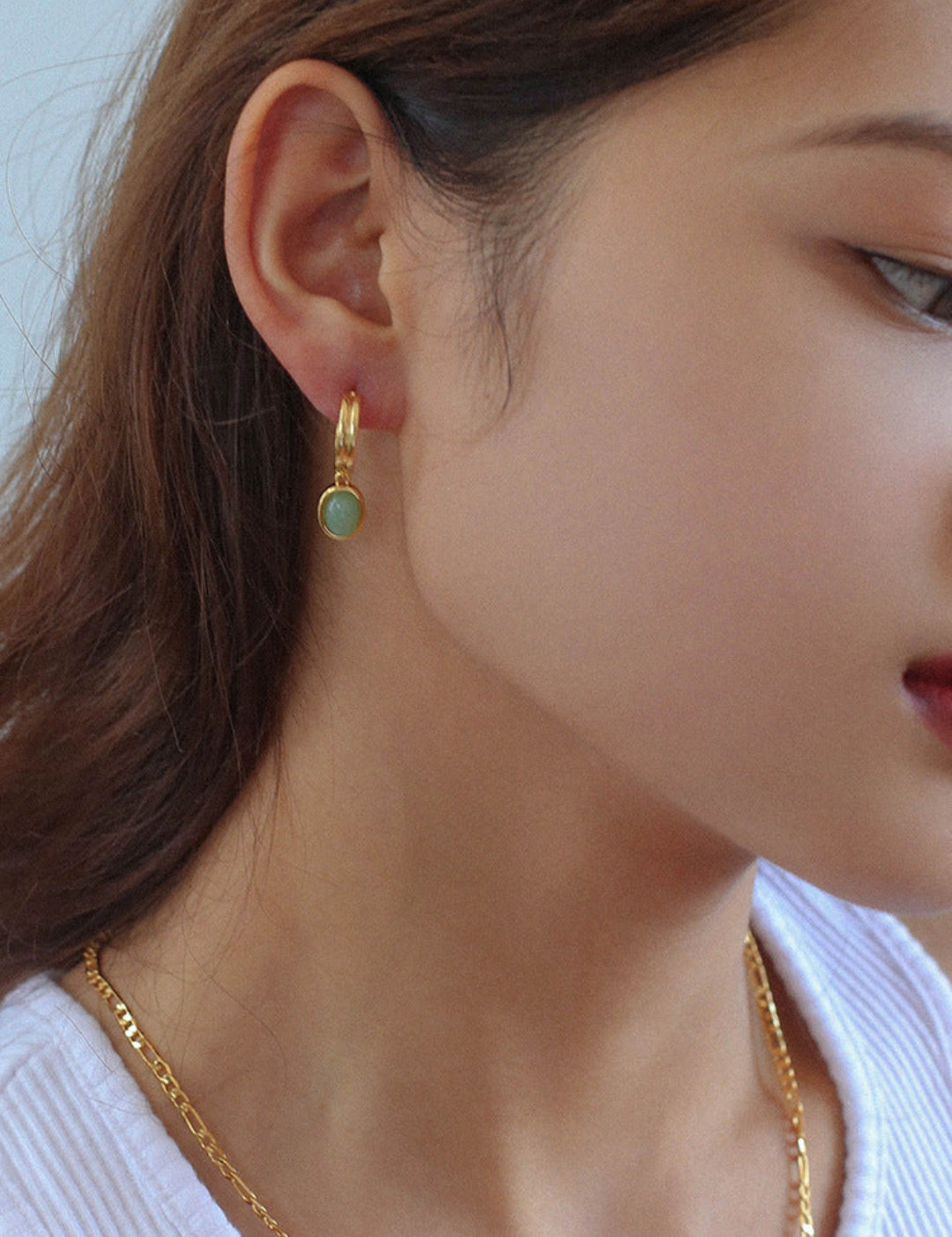 Gembea Jewely Dongling Gemstone Drop Earrings