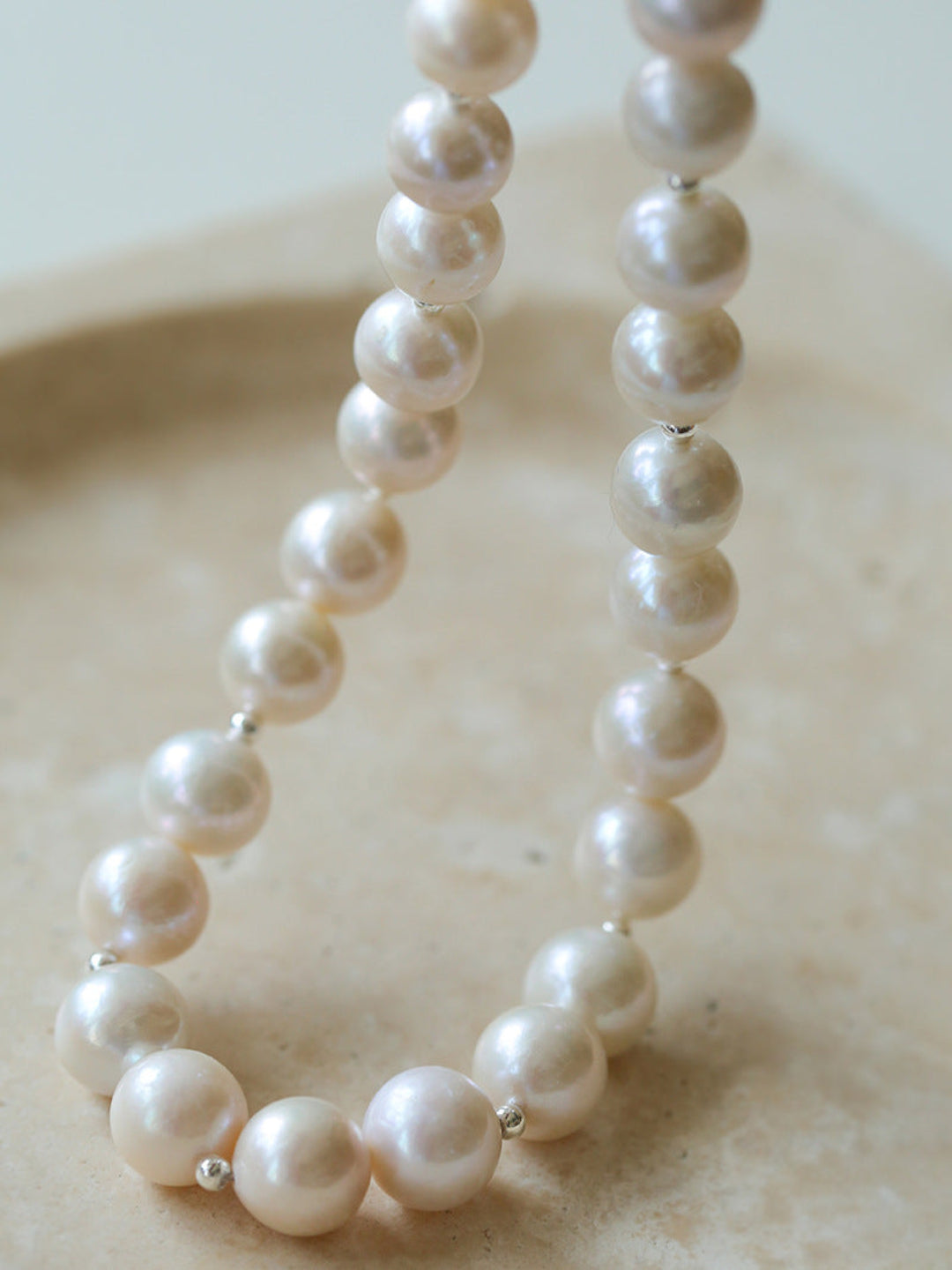 Round Baroque Pearl Beaded Necklace