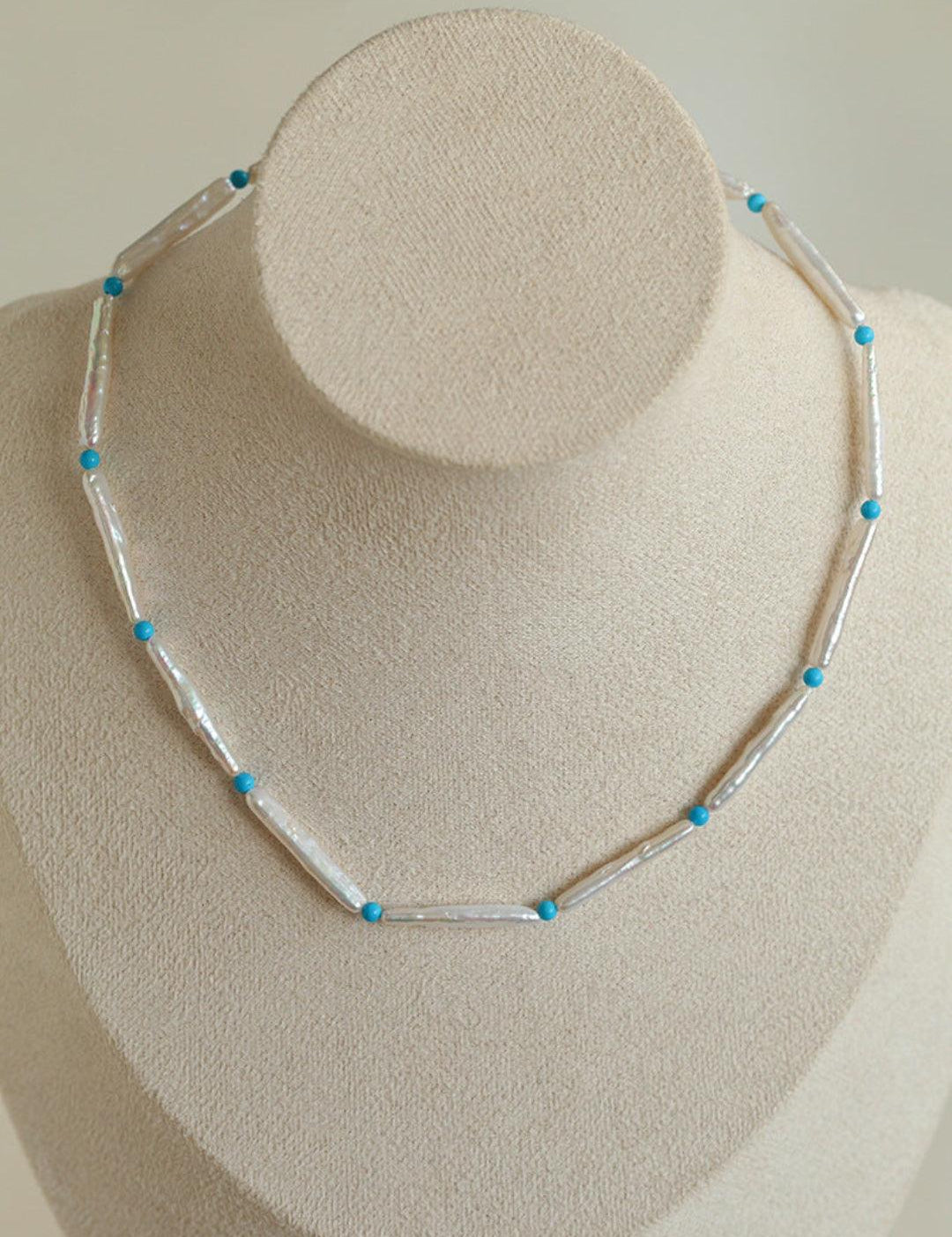 Spring Heartbeat Toothpick Pearl Necklace - Gembea Jewelry