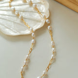 Overlay Natural Pearl Pendant Necklace