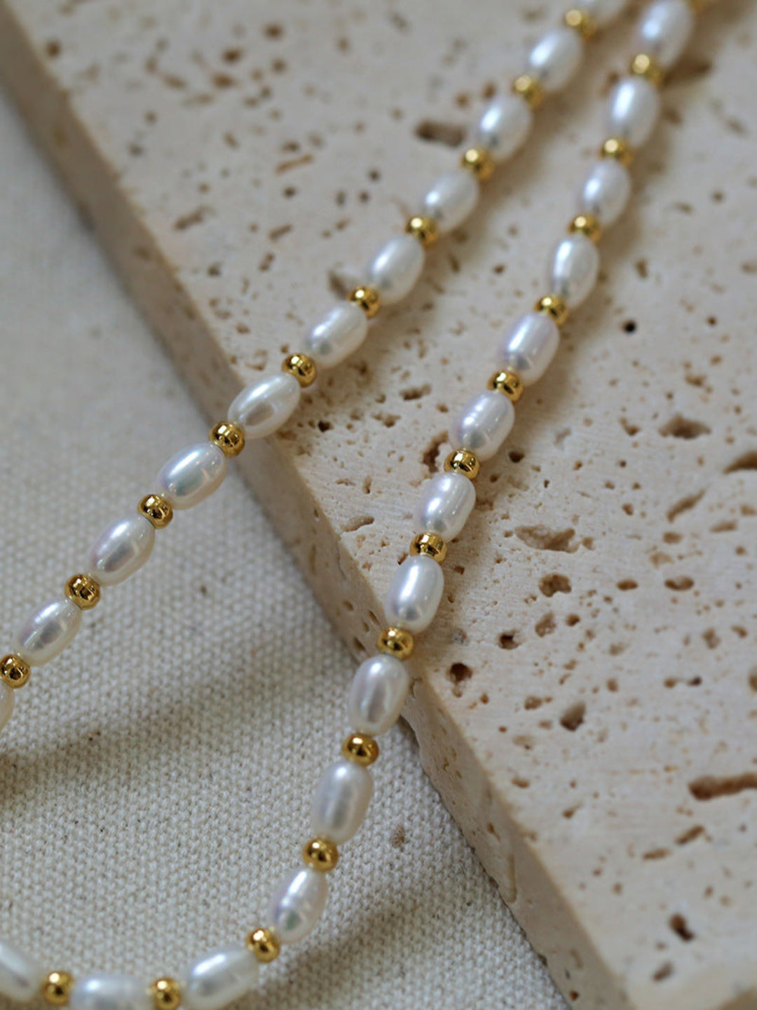 Gembea Jewelry Golden Bean Pearl Beaded Necklace