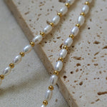 Gembea Jewelry Golden Bean Pearl Beaded Necklace