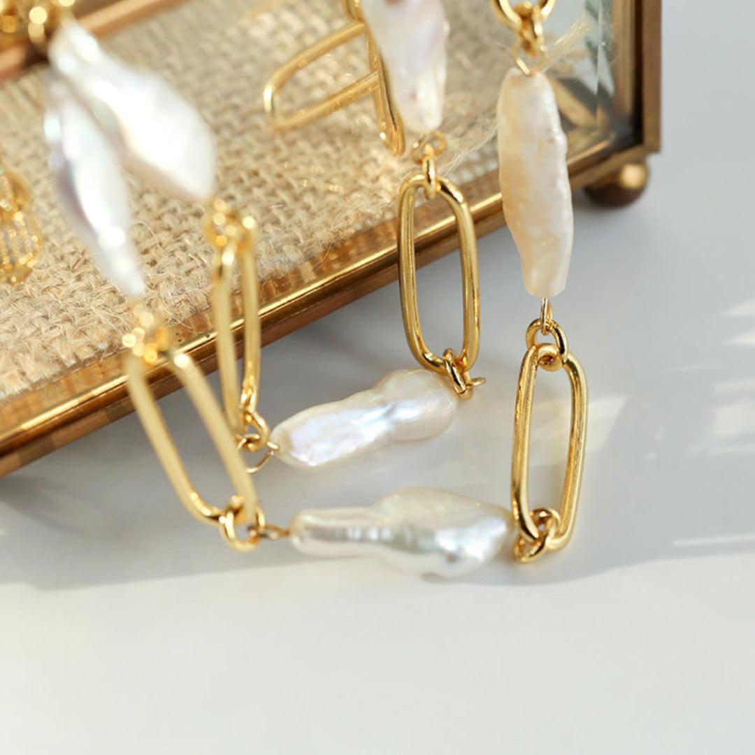 Baroque Pearl Chain Necklace - Gembea Jewelry