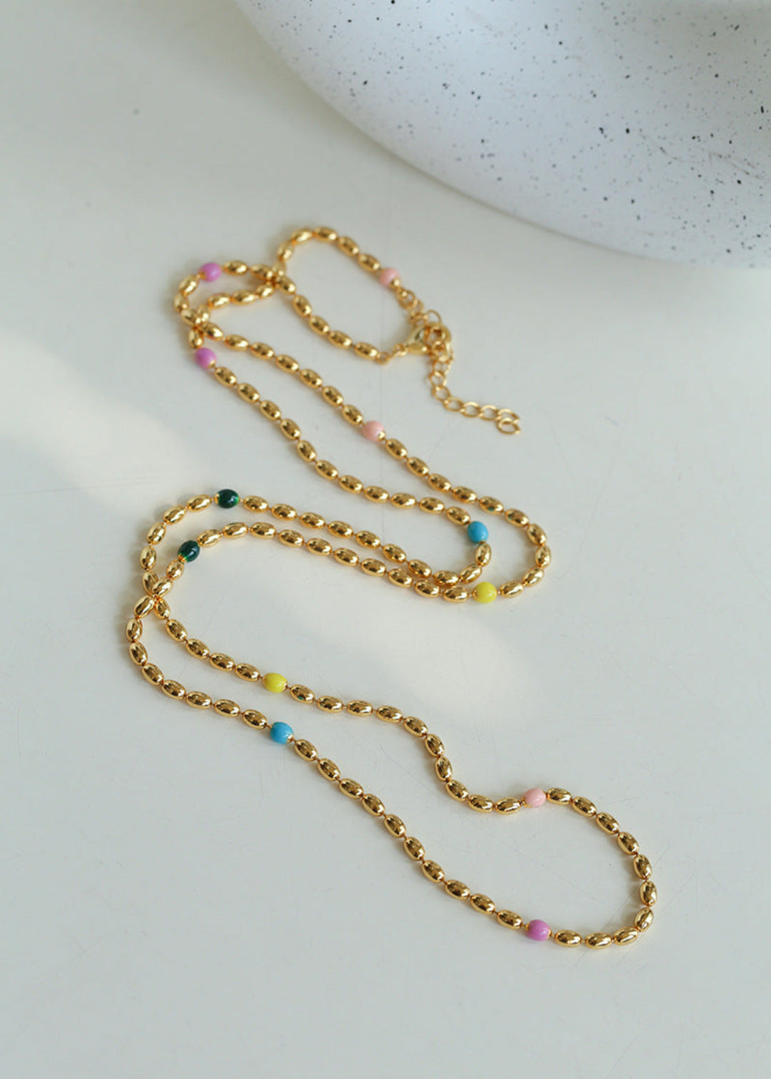 Spring Heartbeat Gold Beans Necklace