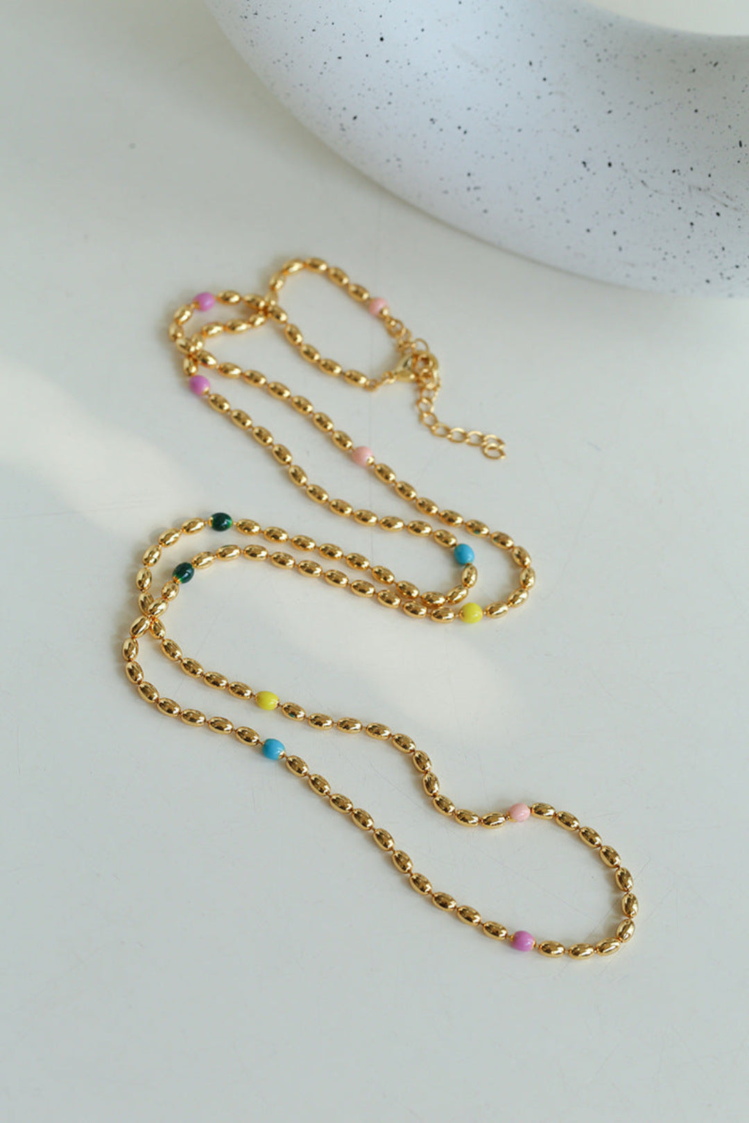 Spring Heartbeat Gold Beans Necklace