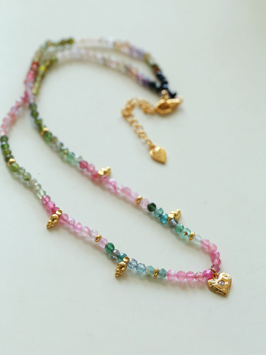 Gembea Jewelry Heart-shaped Colored Tourmaline Necklace