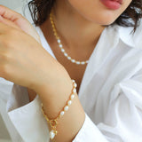 Y-shape Spliced Chain Pearl Bracelet