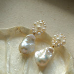 Hand-woven Baroque Winding Pearl Earrings