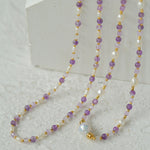 Amethyst Rice Pearl Necklace