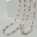 Amethyst Rice Pearl Necklace