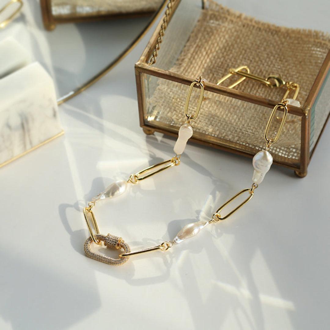 Baroque Pearl Chain Necklace - Gembea Jewelry