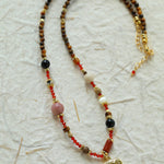 Summer Elephant Pendant Stone Beaded Necklace-Gembea Jewelry