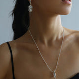 Willow Leaf Baroque Pearl Pendant Necklace