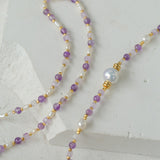 Amethyst Rice Pearl Necklace