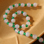 Spring Heartbeat Green Agate Necklace