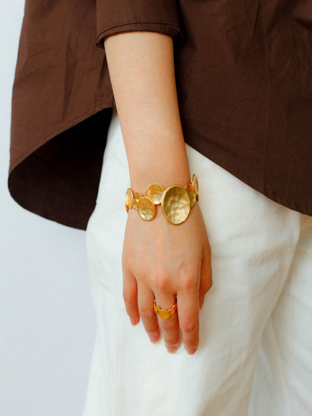 Round Spoon Burnt White Bangle Bracelet